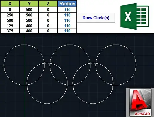 Drawing Circles In AutoCAD Using Excel VBA