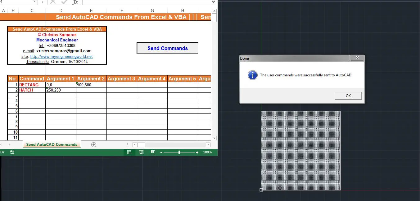 Excel - AutoCAD Hatch Example